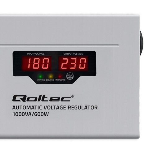 Qoltec Automatyczny Stabilizator napięcia AVR 1000VA | Compact | Toroidalny transformator