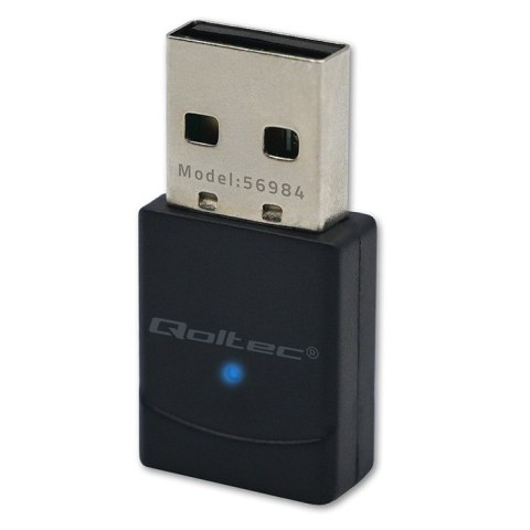 Qoltec Bezprzewodowy Ultra szybki mini adapter WiFi 6 | Standard AX | Bluetooth 5.4 | USB | 900Mbps