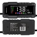 Qoltec Inteligentna mikroprocesorowa ładowarka 12V 6A | Prostownik z funkcją naprawy do akumulatora AGM GEL LiFePO4 | LCD