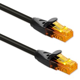 Qoltec Kabel Patchcord UTP | CAT6 | 2 x RJ-45 | High speed 1Gb/s | Pozłacane styki | 20m | czarny