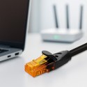Qoltec Kabel Patchcord UTP | CAT6 | 2 x RJ-45 | High speed 1Gb/s | Pozłacane styki | 20m | czarny