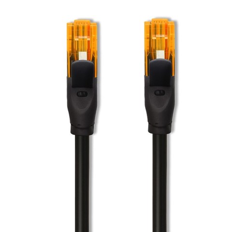 Qoltec Kabel Patchcord UTP | CAT6 | 2 x RJ-45 | High speed 1Gb/s | Pozłacane styki | 20m | czarny