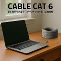 Qoltec Kabel Patchcord sieciowy skrętka UTP| Miedziany Cu |CAT6 | High speed 1Gb/s | LAN | 100m | szary