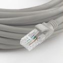 Qoltec Kabel Patchcord sieciowy skrętka UTP| Miedziany Cu |CAT6 | High speed 1Gb/s | LAN | 50m | szary