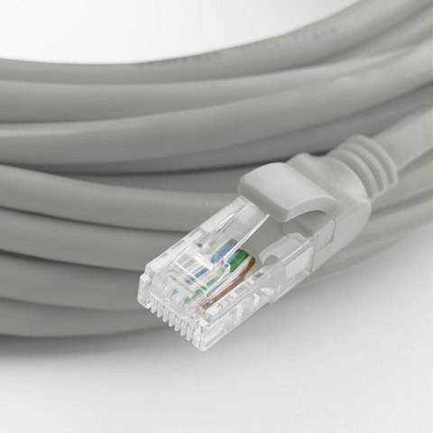 Qoltec Kabel Patchcord sieciowy skrętka UTP| Miedziany Cu |CAT6 | High speed 1Gb/s | LAN | 50m | szary