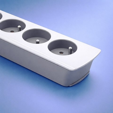 Qoltec Listwa zasilająca | 5 gniazd | 1.8m | Biało-szara| Quick switch