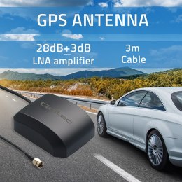 Qoltec Mobilna Antena GPS z podstawą magnetyczną | dookólna | 28dBi | 50W | SMA