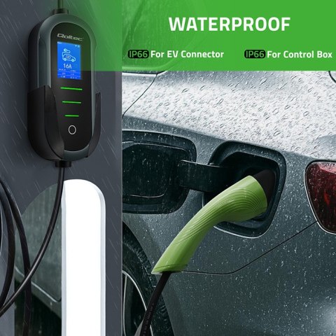 Qoltec Mobilna ładowarka do samochodu elektrycznego EV z regulacją 2w1 Typ2 | 11kW | 400V | Wi-fi | TUYA | SMART LIFE | LCD | Pr