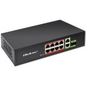 Qoltec Przełącznik sieciowy SWITCH FAST Ethernet PoE 8x RJ45 PoE 2x RJ45 Uplink 1x SFP | 120W | 1000 Mb