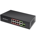 Qoltec Przełącznik sieciowy SWITCH FAST Ethernet PoE 8x RJ45 PoE 2x RJ45 Uplink 1x SFP | 120W | 1000 Mb