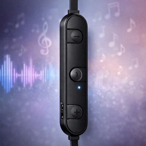 Qoltec Sportowe słuchawki bezprzewodowe BT 5.0 JL | magnetyczne | mikrofon | Czarne