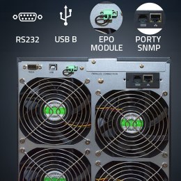 Qoltec Zasilacz awaryjny UPS 3- fazowy | 10kVA | LCD | EPO | USB | SNMP | On-line | High frequency