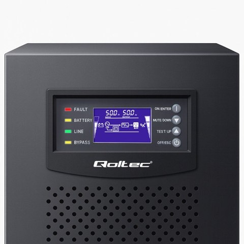 Qoltec Zasilacz awaryjny UPS 3- fazowy | 10kVA | LCD | EPO | USB | SNMP | On-line | High frequency