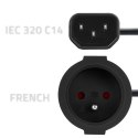 Qoltec Adapter IEC 320 C14/ FRENCH | 0.15m