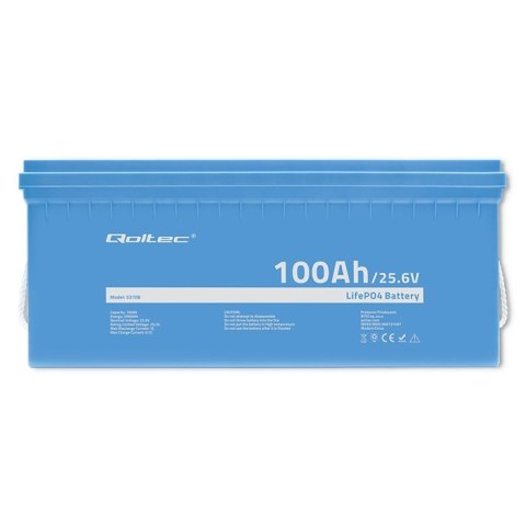 Qoltec Akumulator LiFePO4 Litowo-Żelazowo-Fosforanowy | 25.6V | 100Ah | 2560Wh | BMS