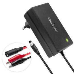 Qoltec Automatyczna ładowarka do akumulatora AGM GEL STD | Prostownik 24V | 19.2W | 5.5x2.1 | Kabel 1.8m