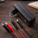 Qoltec Automatyczna ładowarka do akumulatora AGM GEL STD | Prostownik 24V | 19.2W | 5.5x2.1 | Kabel 1.8m