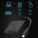 Qoltec Hub Adapter USB-C 3.1 3w1 | USB 3.0 | HDMI 4K | USB-C 3.1 PD 100W