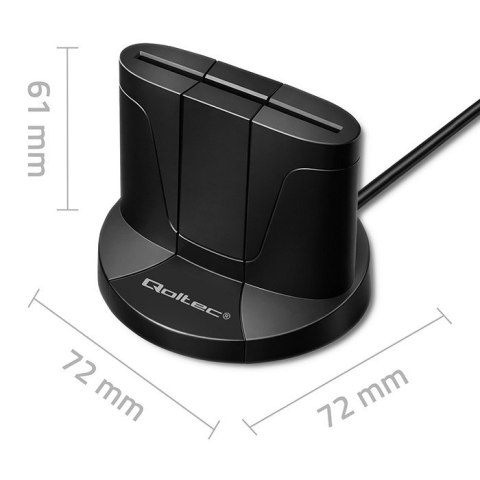 Qoltec Inteligentny czytnik chipowych kart ID SCR-0632 | USB 2.0 + Adapter USB-C