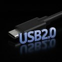 Qoltec Kabel USB 2.0 typ C męski | USB 2.0 typ C męski | 0.5m | Czarny