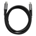 Qoltec Kabel USB4 Ultra-Fast | USB-C PD 240W | Thunderbolt 3/4 | 4K | 40Gb/s | 1m | Czarny