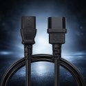 Qoltec Kabel zasilający IEC C13 | C14 | 3x1.00mm² | Czysta miedź Cu | 1m