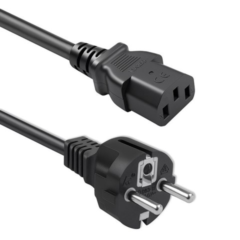 Qoltec Kabel zasilający IEC C13/SCHUKO | 3x1.00mm² | 2.5m