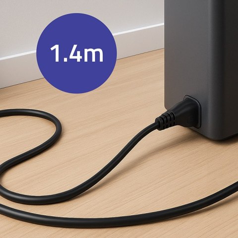 Qoltec Kabel zasilający IEC C5/SCHUKO | koniczynka | 3x0.75mm² | 1.4m