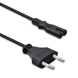 Qoltec Kabel zasilający IEC C7 | CEE 7/16 | ósemka | 2x0.75mm² | Czysta miedz CU | 3m