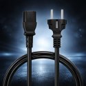 Qoltec Kabel zasilający SCHUKO | IEC C13 | CEE 7/7 | 3x0.75mm² | Czysta miedź Cu | 1.5m