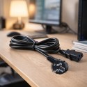 Qoltec Kabel zasilający SCHUKO | IEC C13 | CEE 7/7 | 3x0.75mm² | Czysta miedź Cu | 1.8m