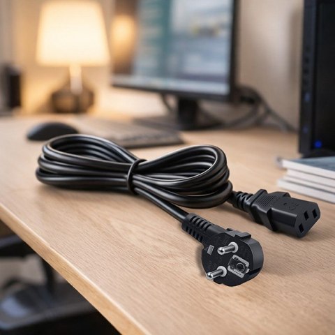 Qoltec Kabel zasilający SCHUKO | IEC C13 | CEE 7/7 | 3x0.75mm² | Czysta miedź Cu | 1.8m