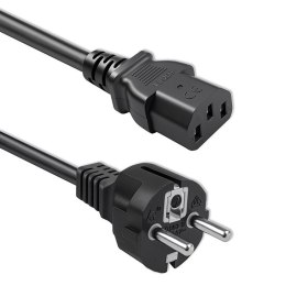 Qoltec Kabel zasilający SCHUKO | IEC C13 | CEE 7/7 | 3x1.00mm² | Czysta miedź Cu | 3m
