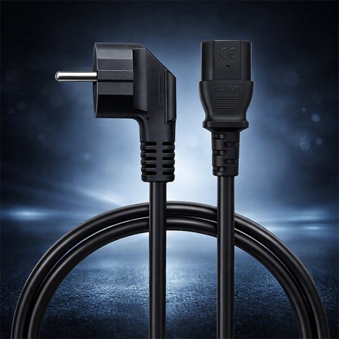 Qoltec Kabel zasilający SCHUKO | IEC C13 | CEE 7/7 | 3x1.00mm² | Czysta miedź Cu | 3m
