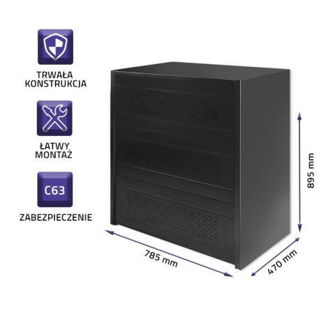 Qoltec Obudowa modułu bateryjnego | 24Ah | 12kW