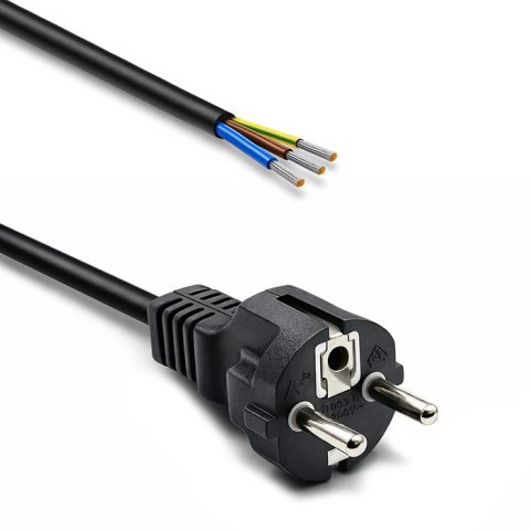 Qoltec Przewód zasilający SCHUKO CEE 7/7 | miedź Cu | odizolowany lutowany | 3x0.75 mm² | 1.8m