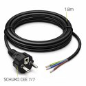 Qoltec Przewód zasilający SCHUKO CEE 7/7 | miedź Cu | odizolowany lutowany | 3x0.75 mm² | 1.8m