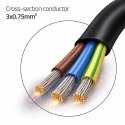 Qoltec Przewód zasilający SCHUKO CEE 7/7 | miedź Cu | odizolowany lutowany | 3x0.75 mm² | 3m