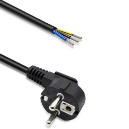 Qoltec Przewód zasilający | wtyczka kątowa SCHUKO CEE 7/7 | miedź Cu | odizolowany lutowany | 3x0.75 mm² | 1.5m