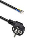 Qoltec Przewód zasilający | wtyczka kątowa SCHUKO CEE 7/7 | miedź Cu | odizolowany lutowany | 3x0.75 mm² | 3m