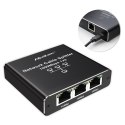 Qoltec Rozdzielacz Splitter Ethernet mini SWITCH 1x3 RJ45 | 1000Mb/s | USB-C | Aluminium