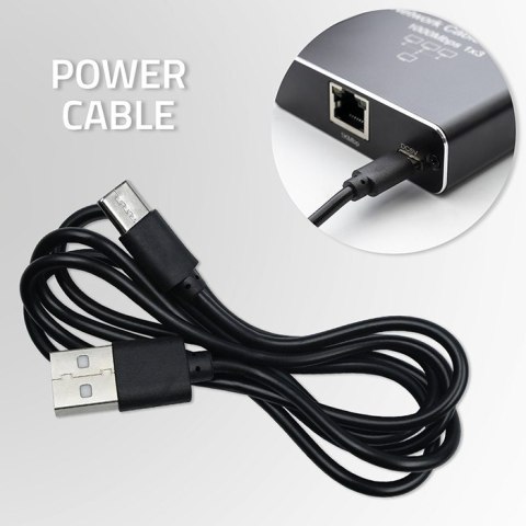 Qoltec Rozdzielacz Splitter Ethernet mini SWITCH 1x3 RJ45 | 1000Mb/s | USB-C | Aluminium