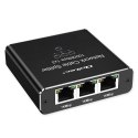 Qoltec Rozdzielacz Splitter Ethernet mini SWITCH 1x3 RJ45 | 1000Mb/s | USB-C | Aluminium