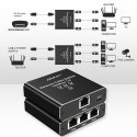 Qoltec Rozdzielacz Splitter Ethernet mini SWITCH 1x3 RJ45 | 1000Mb/s | USB-C | Aluminium