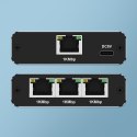 Qoltec Rozdzielacz Splitter Ethernet mini SWITCH 1x3 RJ45 | 1000Mb/s | USB-C | Aluminium