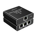 Qoltec Rozdzielacz Splitter Ethernet mini SWITCH 1x3 RJ45 | 1000Mb/s | USB-C | Aluminium