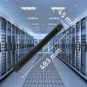 Qoltec Solidny stalowy Przepust szczotkowy do szaf RACK 19" | 1U