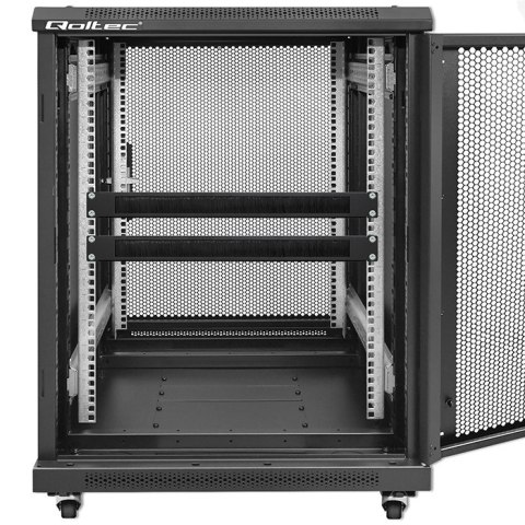 Qoltec Solidny stalowy Przepust szczotkowy do szaf RACK 19" | 1U