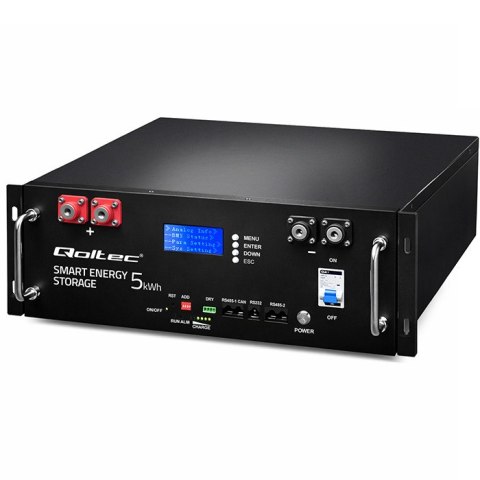 Qoltec Stabilny Magazyn energii LiFePO4 do RACK | 5.12kWh | 51.2V | 100Ah | BMS | LCD