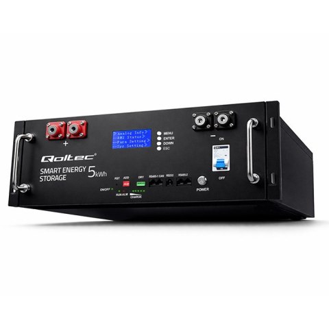 Qoltec Stabilny Magazyn energii LiFePO4 do RACK | 5.12kWh | 51.2V | 100Ah | BMS | LCD